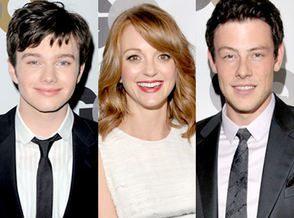 Chris Colfer, Jayma Mays, Corey Monteith Chris Colfer, Jayma Mays, Corey Monteith